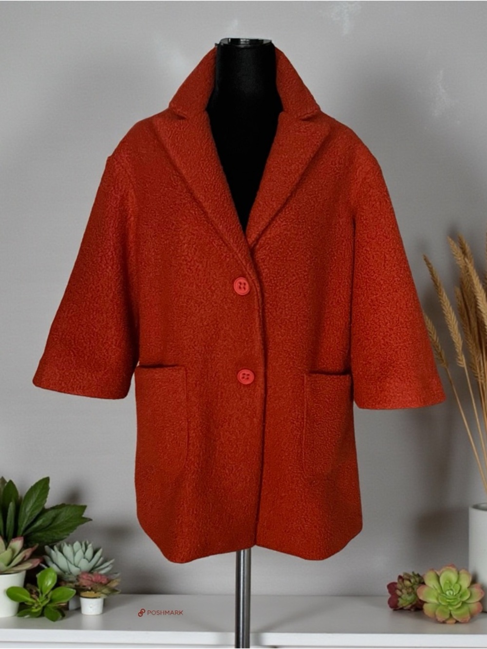 💖 CHEPÈ Burnt Orange Italian Bouclé Jacket 💖
